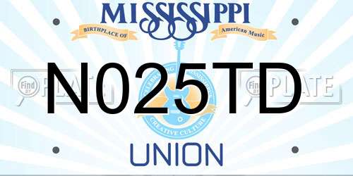 N025TD Mississippi License Plate