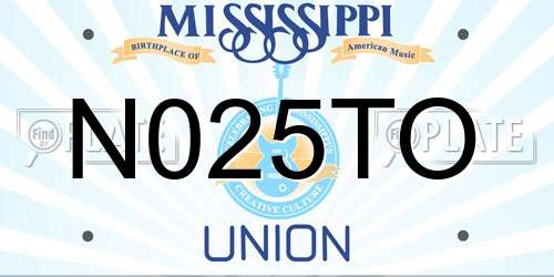 N025TO Mississippi License Plate