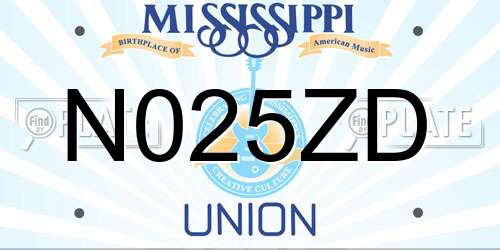 N025ZD Mississippi License Plate