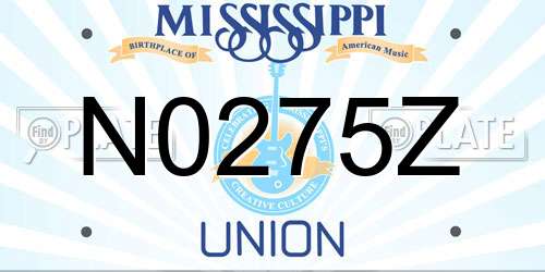 N0275Z Mississippi License Plate