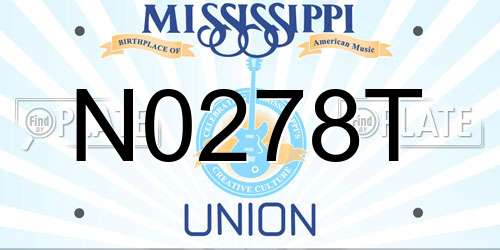 N0278T Mississippi License Plate