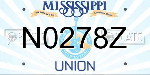 N0278Z Mississippi License Plate