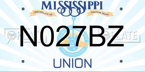 N027BZ Mississippi License Plate