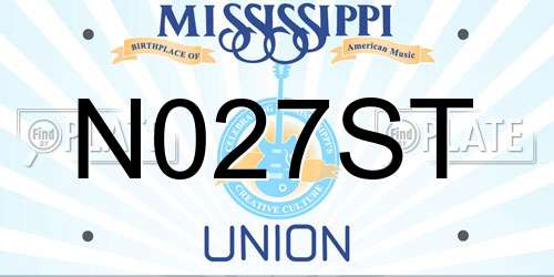 N027ST Mississippi License Plate