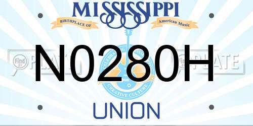 N0280H Mississippi License Plate