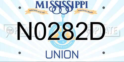 N0282D Mississippi License Plate