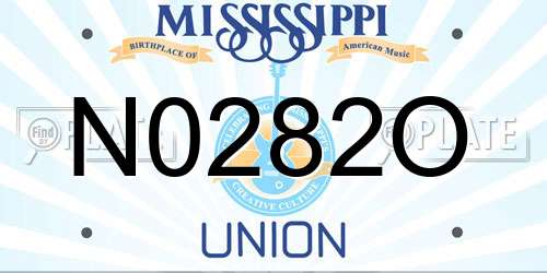 N0282O Mississippi License Plate