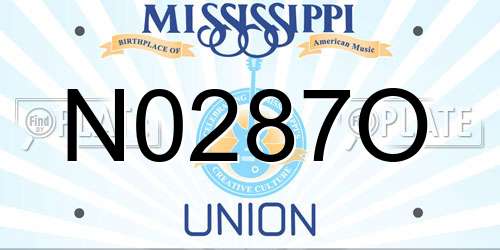 N0287O Mississippi License Plate