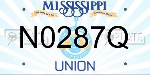 N0287Q Mississippi License Plate
