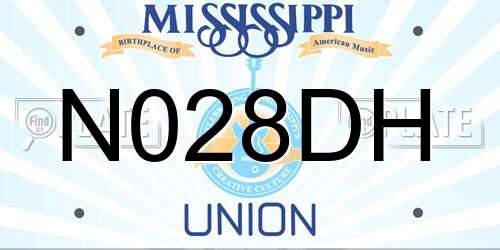 N028DH Mississippi License Plate