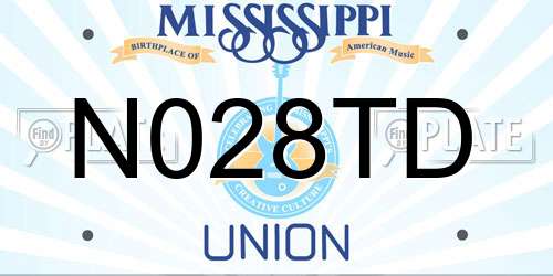 N028TD Mississippi License Plate