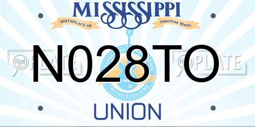 N028TO Mississippi License Plate