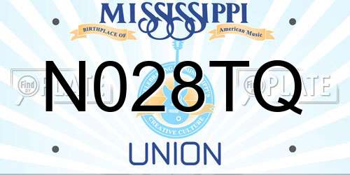 N028TQ Mississippi License Plate