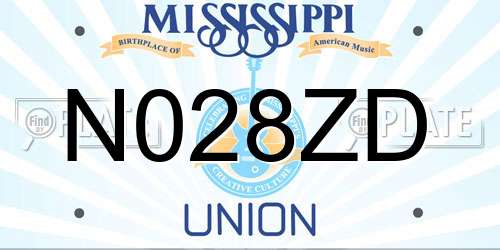 N028ZD Mississippi License Plate