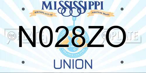 N028ZO Mississippi License Plate