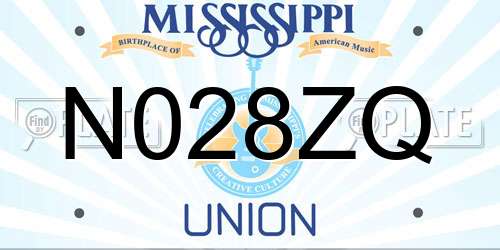 N028ZQ Mississippi License Plate