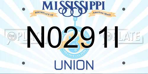 N0291I Mississippi License Plate