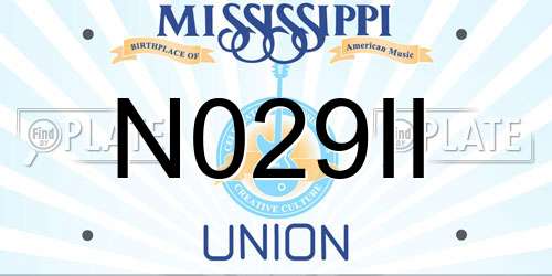 N029II Mississippi License Plate