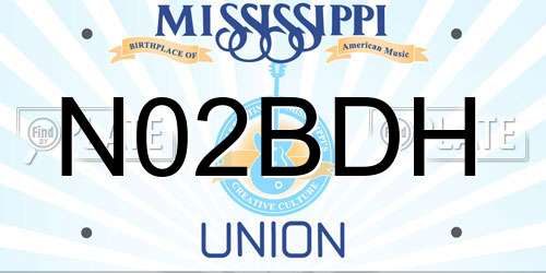 N02BDH Mississippi License Plate