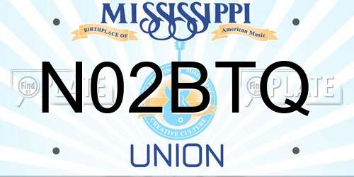 N02BTQ Mississippi License Plate