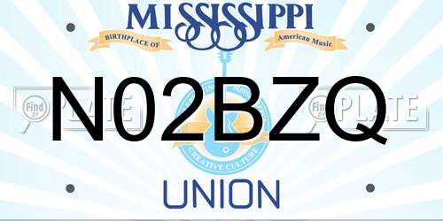 N02BZQ Mississippi License Plate