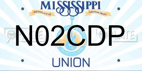 N02CDP Mississippi License Plate