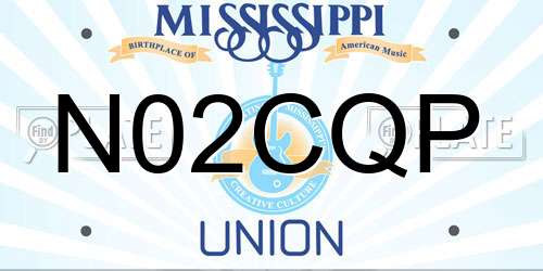 N02CQP Mississippi License Plate