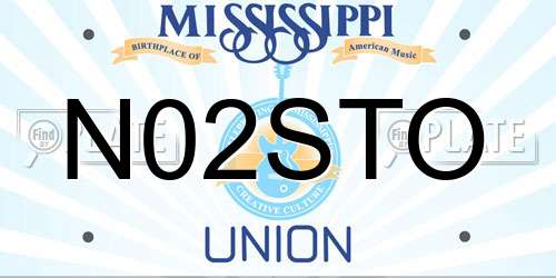 N02STO Mississippi License Plate