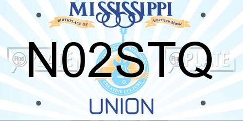 N02STQ Mississippi License Plate