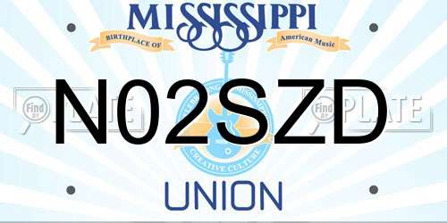 N02SZD Mississippi License Plate