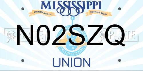 N02SZQ Mississippi License Plate