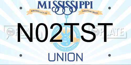 N02TST Mississippi License Plate