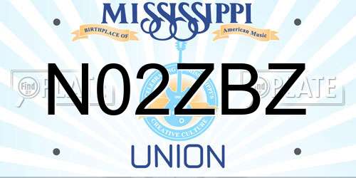 N02ZBZ Mississippi License Plate