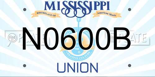 N0600B Mississippi License Plate
