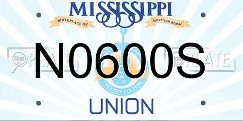 N0600S Mississippi License Plate