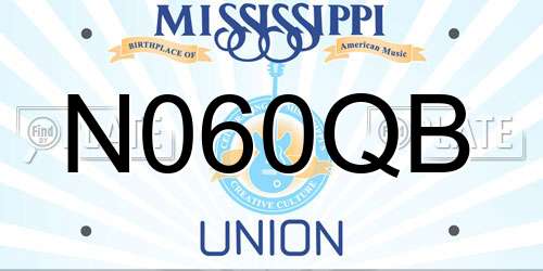 N060QB Mississippi License Plate