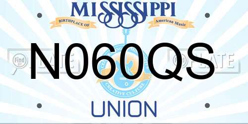 N060QS Mississippi License Plate