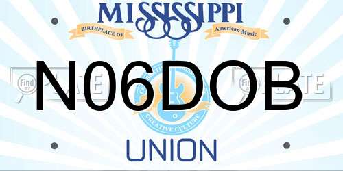 N06DOB Mississippi License Plate
