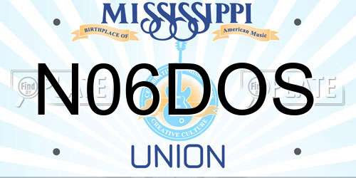 N06DOS Mississippi License Plate