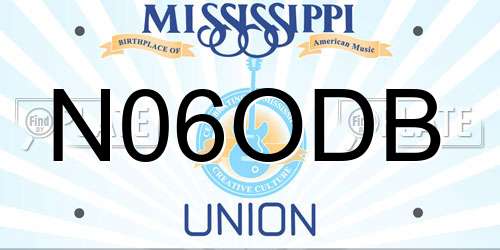 N06ODB Mississippi License Plate