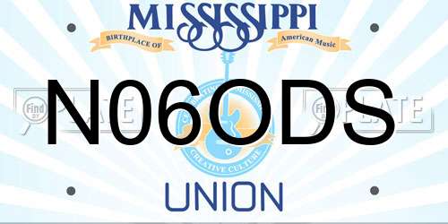 N06ODS Mississippi License Plate