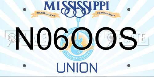 N06OOS Mississippi License Plate