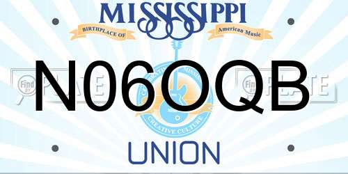 N06OQB Mississippi License Plate