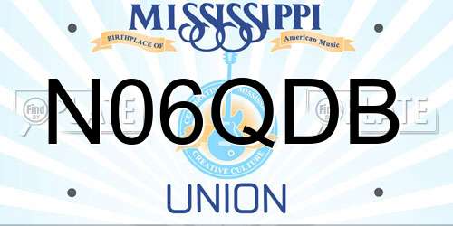 N06QDB Mississippi License Plate
