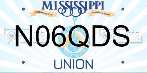 N06QDS Mississippi License Plate
