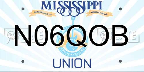 N06QOB Mississippi License Plate