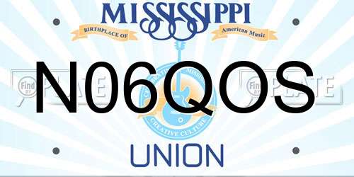 N06QOS Mississippi License Plate