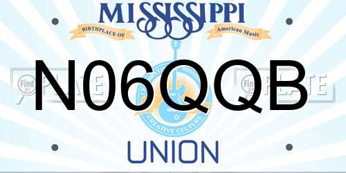 N06QQB Mississippi License Plate