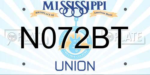 N072BT Mississippi License Plate