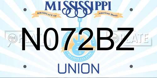 N072BZ Mississippi License Plate